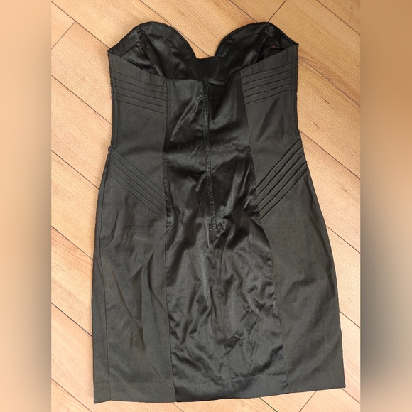 Betsey Johnson Black Satin Lace-Up Midi Dress - Picture 5 of 7